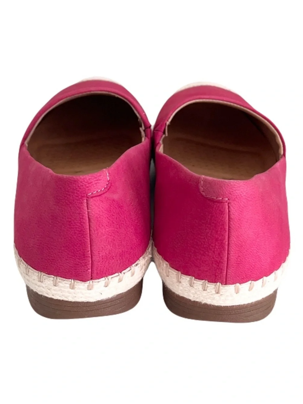 Dansko Raspberry Fuchsia Pink Nubuck Leather ‘Lesley’ Espadrille Flats, Size 39